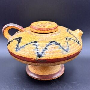 Vintage Oil Lamp Holy Land Souvenir Collectible 5.5” by 3.5”